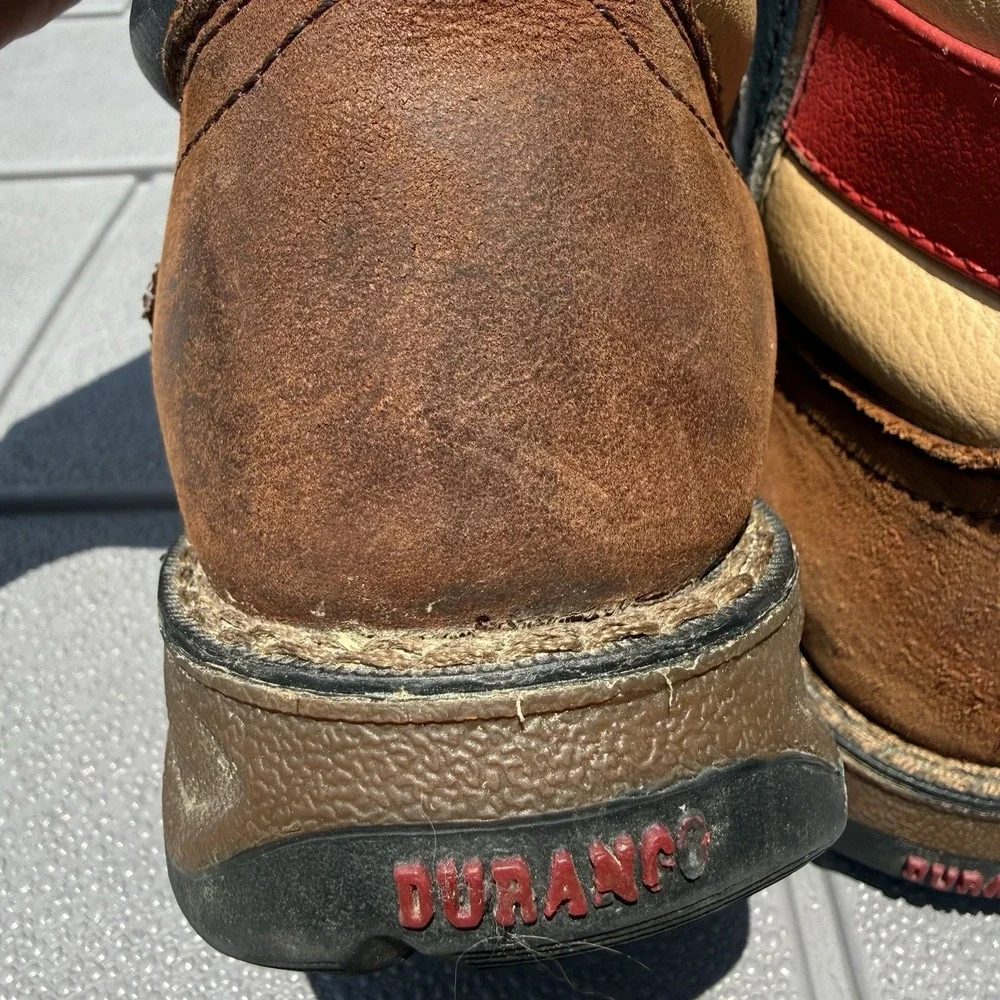 Durango Boots Boys Kids Sz 13 M Brown Western American Flag Patriotic Union USA